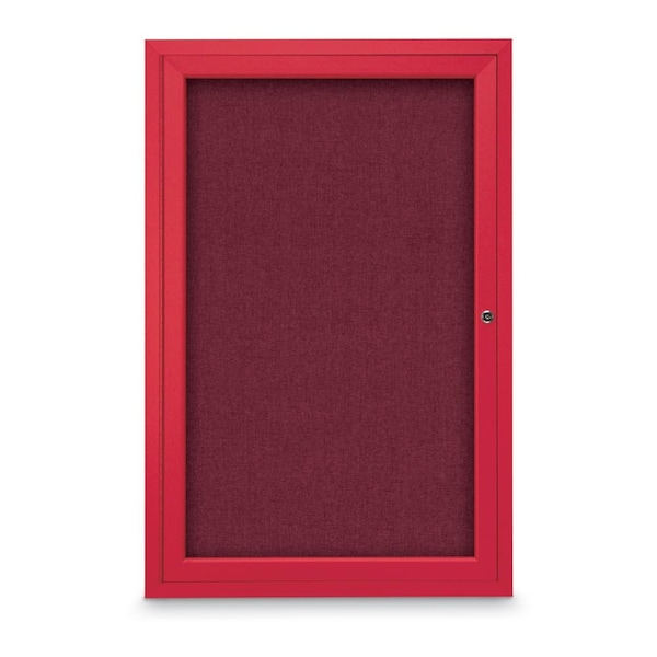 Slim Enclosed Corkboard, 18"x24", Bronze Alum Frame/Black